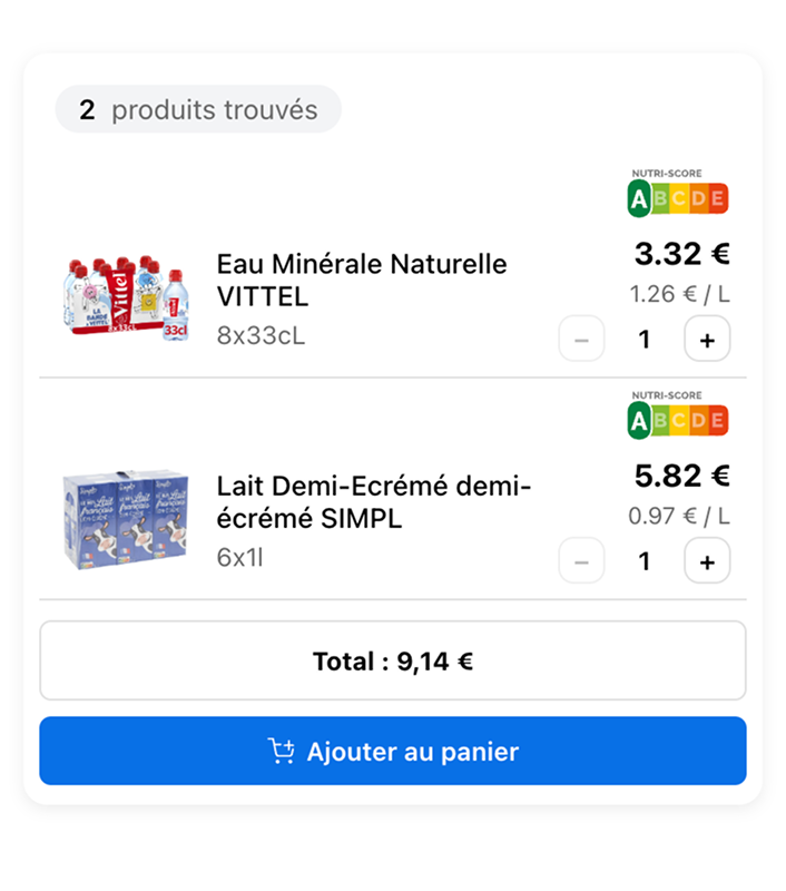 Product search widget rendered inside ChatGPT